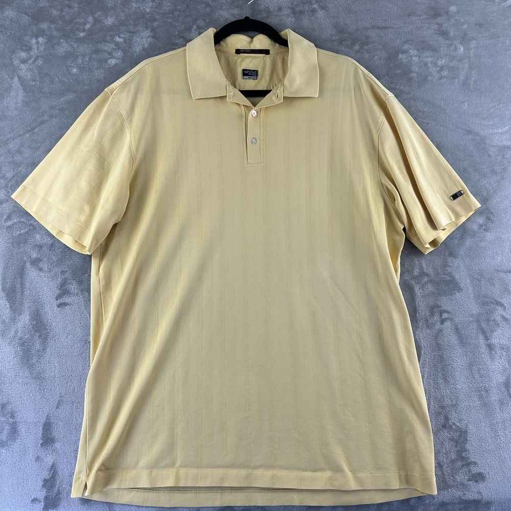 Tiger Woods Collection Nike Fit Dry Golf Polo Men's XL Yellow Cotton Blend